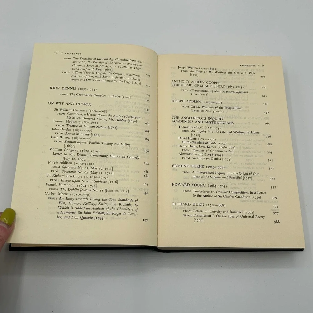 Literary Criticism in England 1660-1800 Chapman 1966 1st Printing Hardcover Book